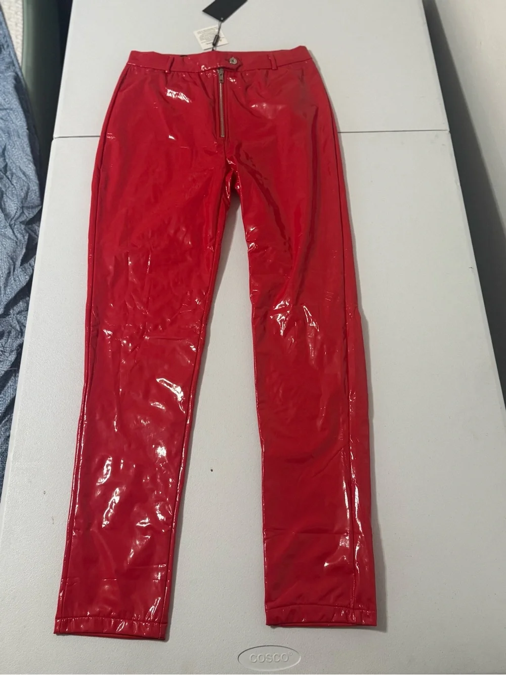 Celebrity Fashion Hera Collection Red Patent Vinyl Pants NWT M
